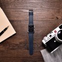 Opaska pasek z naturalnej skóry do Apple Watch 1-3 38mm Leather Vintage ciemnoniebieski