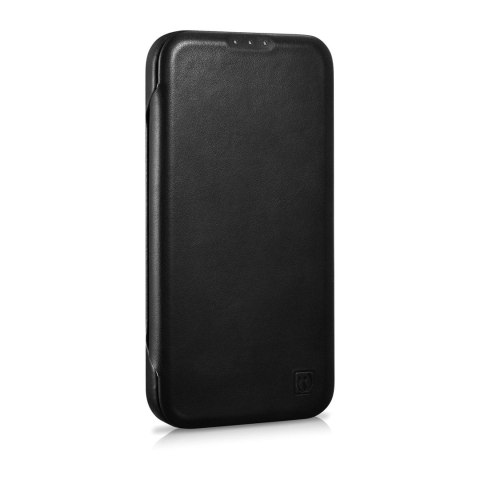 Skórzane etui iPhone 14 Pro z klapką magnetyczne MagSafe CE Oil Wax Premium Leather czarny
