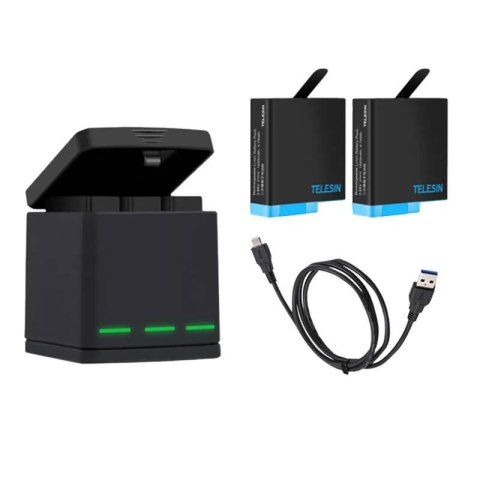 Ładowarka 3-kanałowa TELESIN Box do GoPro Hero 5-8 +2 aku