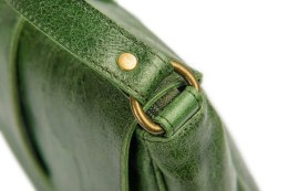 Skórzana listonoszka na ramię damska zielona VOOC T4