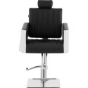 Fotel fryzjerski barberski kosmetyczny z podnóżkiem wys. 47-63 cm czarno - biały