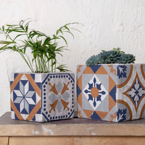 Betonowa doniczka Azulejos 11cm