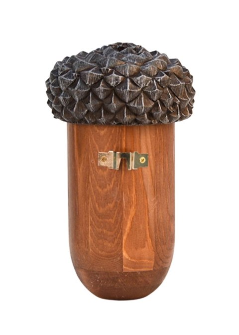 Budka lęgowa domek dla ptakówOzdobna budka lęgowa wykonana z drewna, domek dla ptaków o kształcie żołędzia, wymiary: 14x25,5 cm