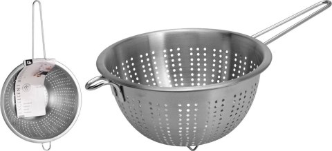 Durszlak kuchenny z rączką 20,5 cm Sitko, cedzak z wygodnym uchwytem wykonane ze stali nierdzewnej w kolorze srebrnym o średnicy
