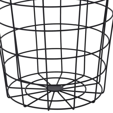 Kosz metalowy czarny druciak 29 cm Koszyk druciany, pojemnik z uchwytami do przechowywania w stylu loft w kolorze czarnym o wymi