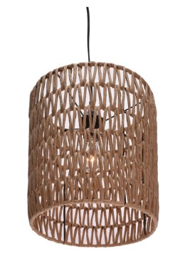 Lampa sufitowa pleciona Boho beżowa Metalowy klosz owinięty papierowym sznurem, minimalistyczny design, lampa idealna do salonu,