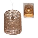 Lampa sufitowa pleciona Boho beżowa Metalowy klosz owinięty papierowym sznurem, minimalistyczny design, lampa idealna do salonu,