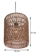 Lampa sufitowa pleciona Boho beżowa Metalowy klosz owinięty papierowym sznurem, minimalistyczny design, lampa idealna do salonu,