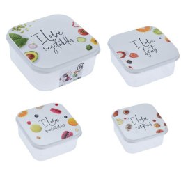 Pojemnik kuchenny na żywność 4 szt Komplet zamykanych pojemników do przechowywania żywności, przezroczyste pojemniki z kolorowym