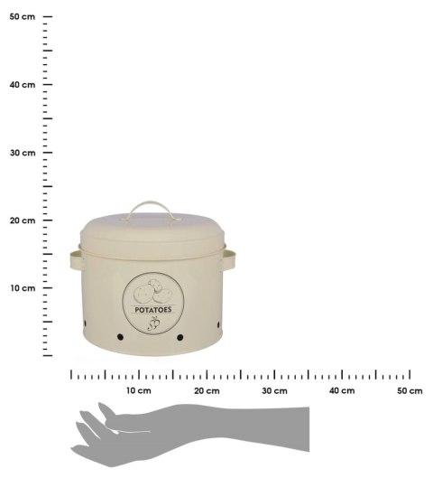 Pojemnik na ziemniaki vintage kremowy