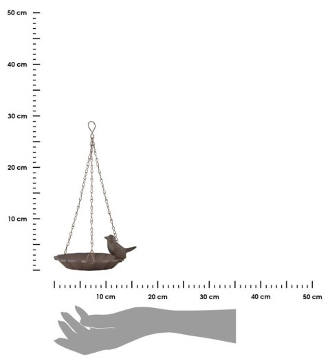 Wiszące poidełko dla ptaków 32x16 cm Ozdobna dekoracja pełniąca funkcję poidła czy też karmika dla ptaszków wykonana z żeliwa o 