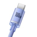Kabel USB do USB-C Baseus Crystal Shine, 5A, 1.2m (fioletowy)