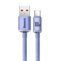 Kabel USB do USB-C Baseus Crystal Shine, 5A, 1.2m (fioletowy)