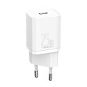 Ładowarka sieciowa Baseus Super Si Quick Charger 1C 25W z przewodem USB-C do USB-C 1m (biała)