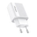 Ładowarka sieciowa VFAN E01, 1x USB, 2.4A + kabel Micro USB (biała)