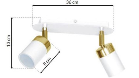 Lampa sufitowa JOKER WHITE/GOLD 2xGU10