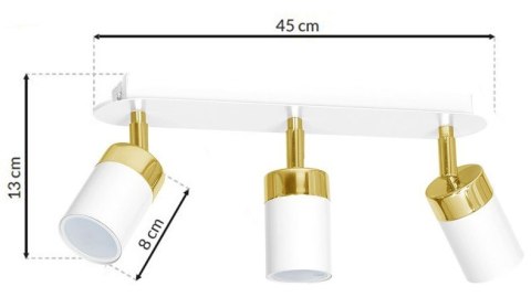 Lampa sufitowa JOKER WHITE/GOLD 3xGU10