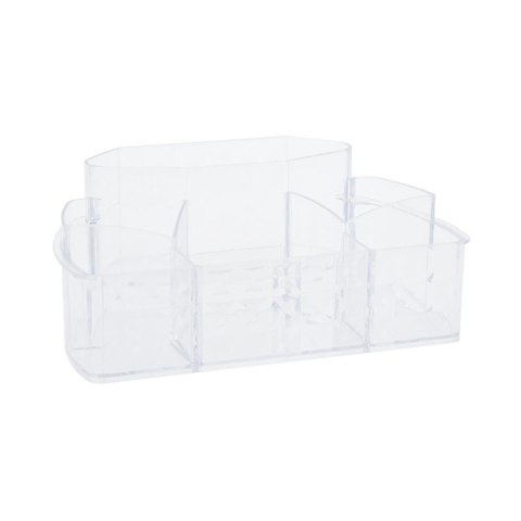 Organizer akrylowy na kosmetyki Pojemnik na akcesoria kosmetyczne z przegródkami, z serii Eleganza z diamentowym wzorem o wymiar