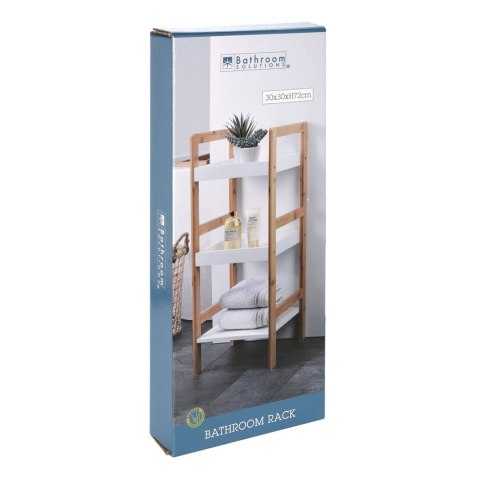 Regał łazienkowy trzypoziomowy 72 cm Funkcjonalny regał do łazienki z 3 półkami, na różne akcesoria, wykonany z drewna bambusowe