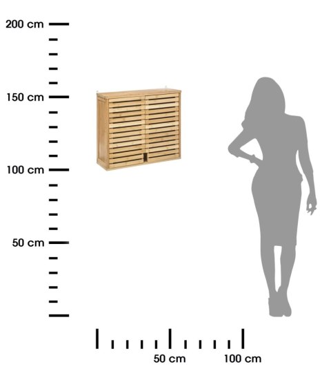 Szafka łazienkowa Sicela wiszącaWykonana z ekologicznego drewna bambusowego, wyposażona w 2 półki schowane za drzwiami, wymiary 
