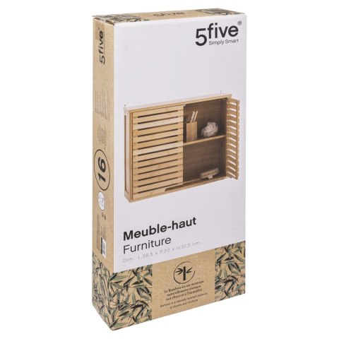 Szafka łazienkowa Sicela wiszącaWykonana z ekologicznego drewna bambusowego, wyposażona w 2 półki schowane za drzwiami, wymiary 