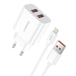Ładowarka sieciowa Foneng EU45, 2x USB + Kabel USB Lightning