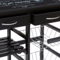 Wózek kuchenny Gustaf wielofunkcyjny Wielofunkcyjny barek na kółkach, wykonany z solidnego materiału w kolorze czarnym, posiada 