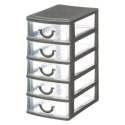 Mini organizer na drobiazgi 5 szuflad Pojemnik wykonany z tworzywa sztucznego, posiada 5 szufladek, które pomieszczą różne drobi