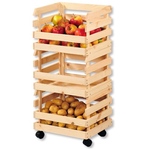 Drewniany regał kuchenny na kółkach