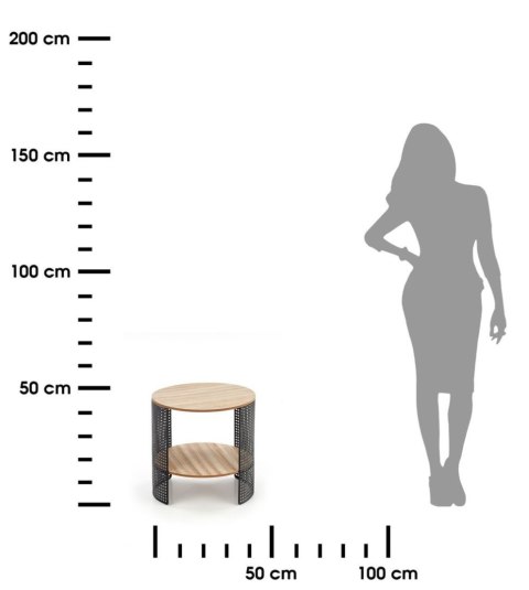 Stolik kawowy Trafica Black NaturalStalowa podstawa lakierowana na czarno, blat wykonany z MDF-u z okleiną w kolorze naturalnym,