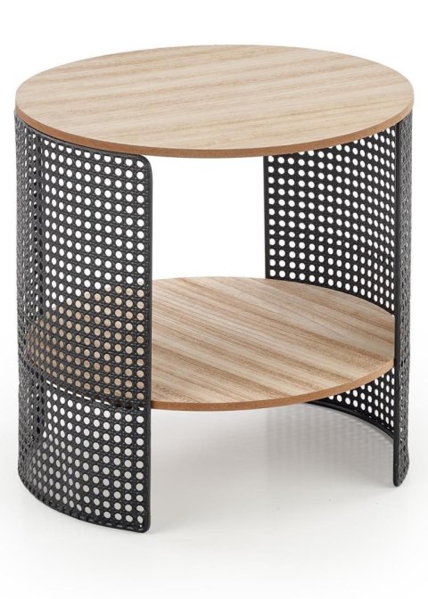 Stolik kawowy Trafica Black NaturalStalowa podstawa lakierowana na czarno, blat wykonany z MDF-u z okleiną w kolorze naturalnym,