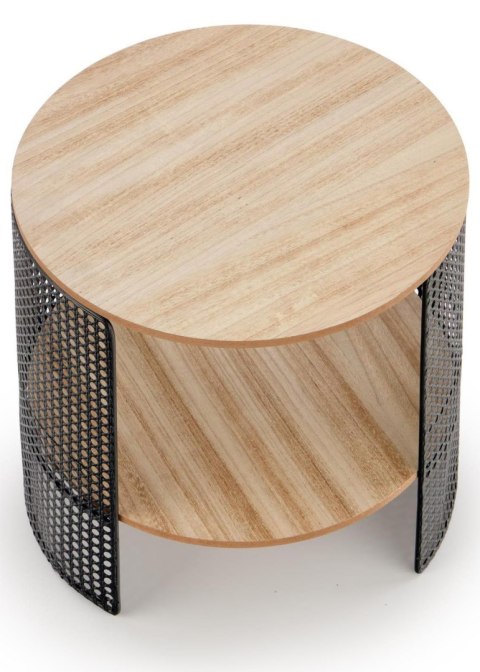 Stolik kawowy Trafica Black NaturalStalowa podstawa lakierowana na czarno, blat wykonany z MDF-u z okleiną w kolorze naturalnym,