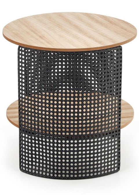 Stolik kawowy Trafica Black NaturalStalowa podstawa lakierowana na czarno, blat wykonany z MDF-u z okleiną w kolorze naturalnym,