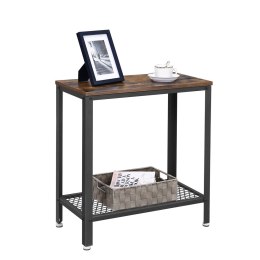 Konsola industrialna stolik kawowy 60 cm Wykonana ze stali i płyty MDF, nowoczesna rustykalna półka stolik do salonu w stylu ind