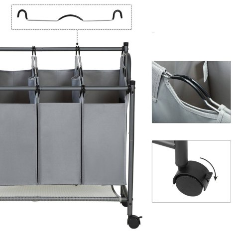 Kosz do segregacji prania mobilny 4x35 L