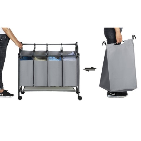 Kosz do segregacji prania mobilny 4x35 L