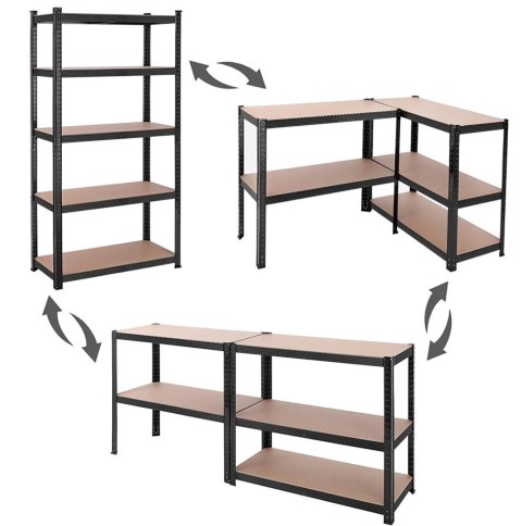 Regał do przechowywania czarny 200 cm