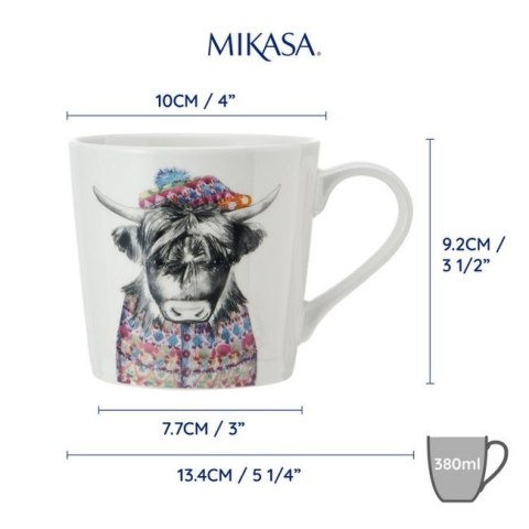 Mikasa Tipperleyhill, Kubek Porcelanowy Krowa - 380 ml
