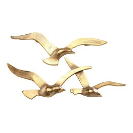 Dekoracja ścienna Latające Ptaki 35cm Wykonane z aluminium, lakierowanego na złoto, celowo chropowatego