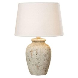 Lampa Luton nocna stołowa - wys. 44 cm materiał poliester, ceramika, odcienie szarego, gwint 14E, moc żarówki 40W