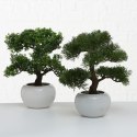 Drzewko bonsai w doniczce iglaste kolor zielony, tworzywo sztuczne, wysokość 33 cm