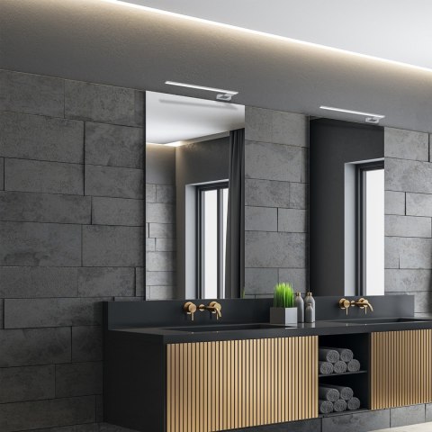 Kinkiet SHINE Srebrny 11W LED IP44 45cm Prawy