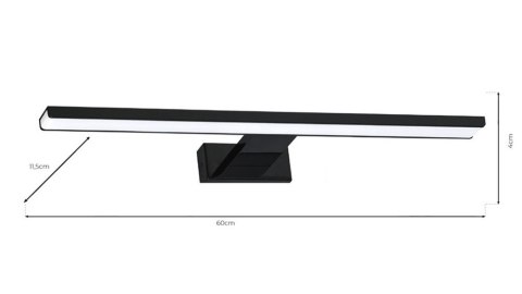 Kinkiet nad lustro SHINE czarny 60 LED