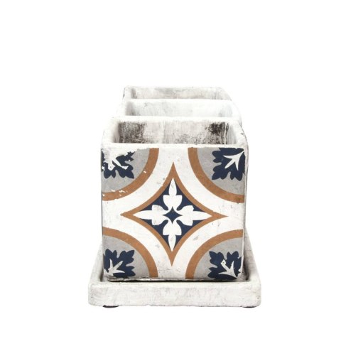 Komplet 3 doniczek w stylu portugalskim