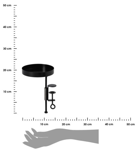 Kwietnik parapetowy z zaciskiem czarny S Metalowy stojak na okno w kolorze czarnym, przykręcany kwietnik parapetowy o regulowane