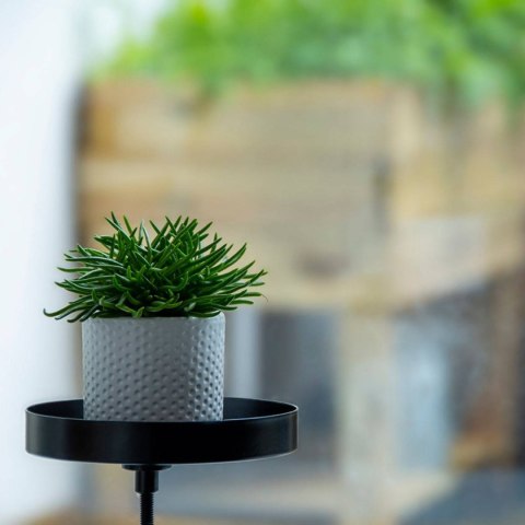 Kwietnik parapetowy z zaciskiem czarny S Metalowy stojak na okno w kolorze czarnym, przykręcany kwietnik parapetowy o regulowane