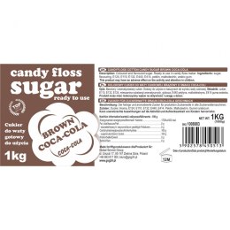 Kolorowy cukier do waty cukrowej brązowy o smaku coca-coli 1kg