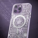 Magnetyczne etui iPhone 14 MagSafe PQY Geek Series srebrne