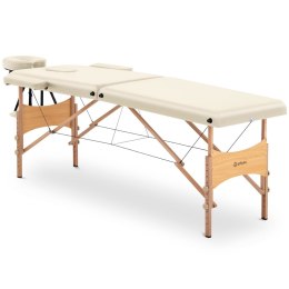 Stół łóżko do masażu drewniane przenośne składane Toulouse Beige do 227 kg beżowe