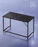 Małe biurko komputerowe czarne LOFT Industrialne solidne biurko komputerowe wykonane z płyty MDF oraz stalowej konstrukcji ideal